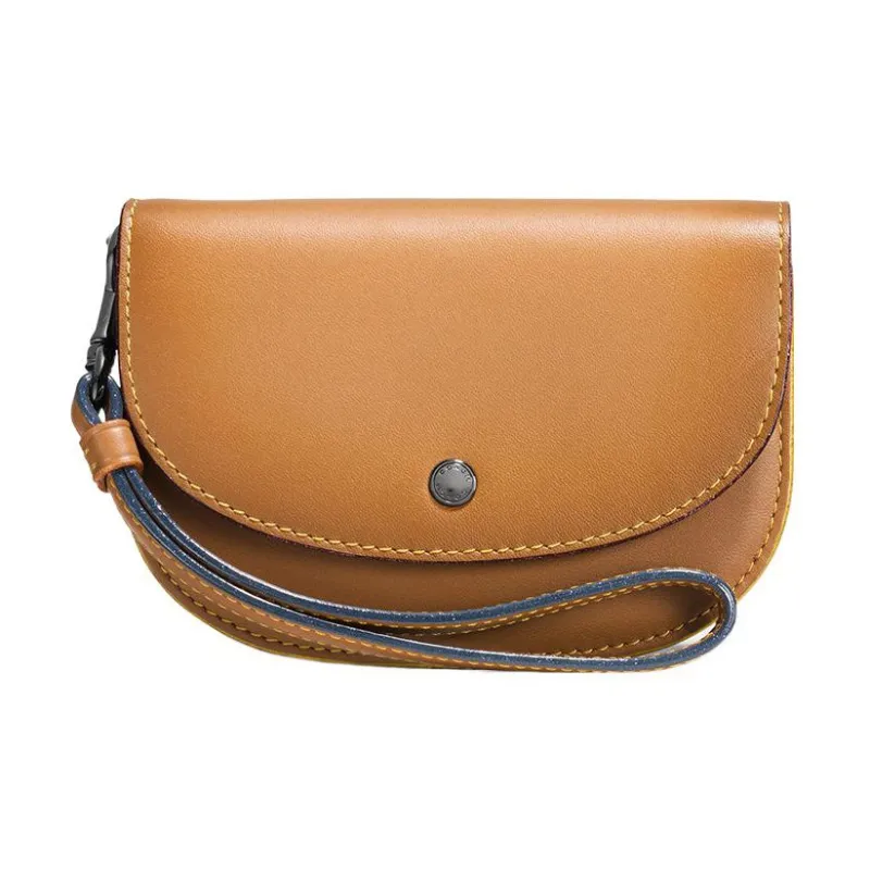 COACH Pouch Leather Clutch Small Size Women's Brown-0