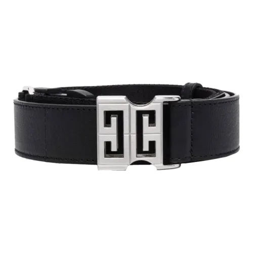 Givenchy Calfskin Leather Belts Unisex Black Width  3.5cm