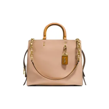 COACH Rogue Leather Shoulder Bag Crossbody Bag Handbag Women's Apricot