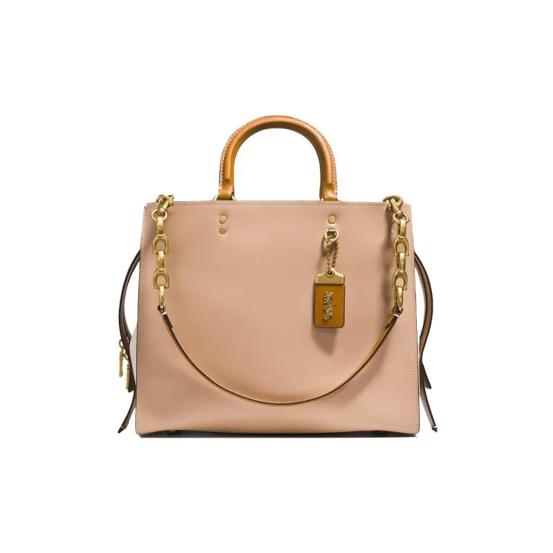 COACH Rogue Leather Shoulder Bag Crossbody Bag Handbag Women's Apricot-0