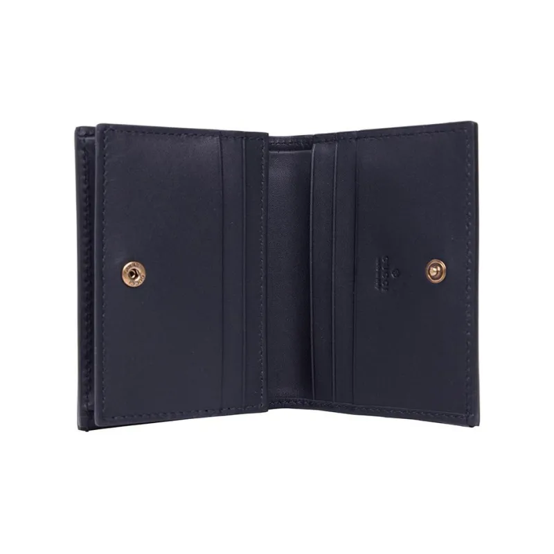 GUCCI Queen Margaret Leather Card Holder Wallet Regular Women's Dark Blue Black-2
