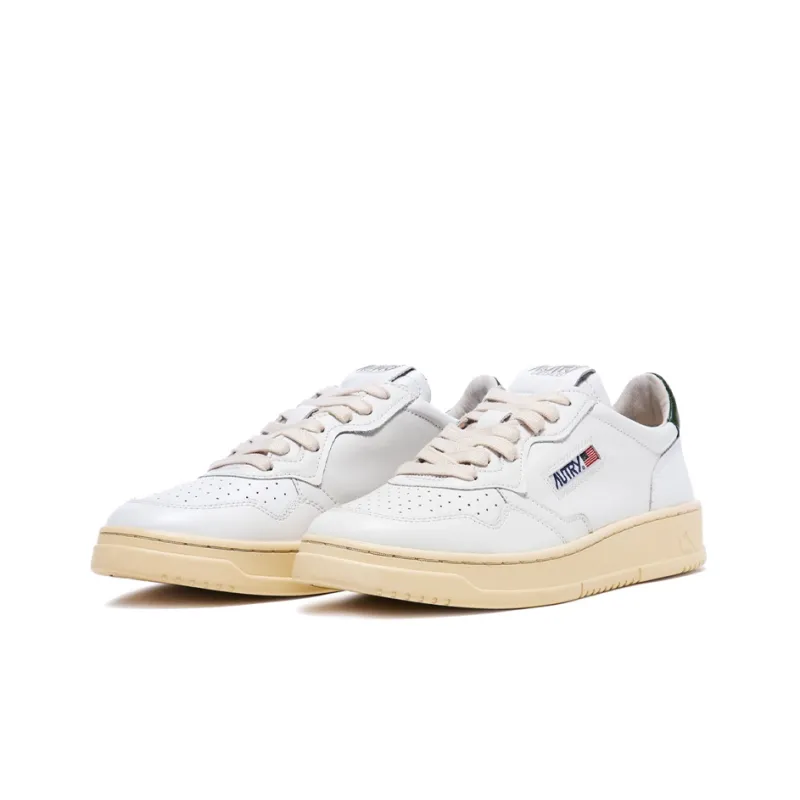 AUTRY Medalist Leather Low White Dark Green-1