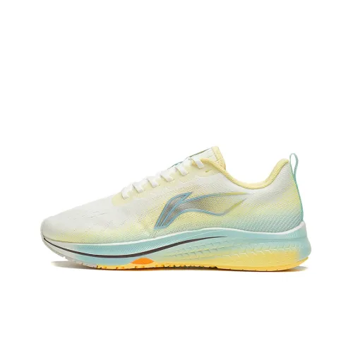 LINING Red Hare 5 Running Shoes Women's Low-Top Off-White/Light Banana Yellow