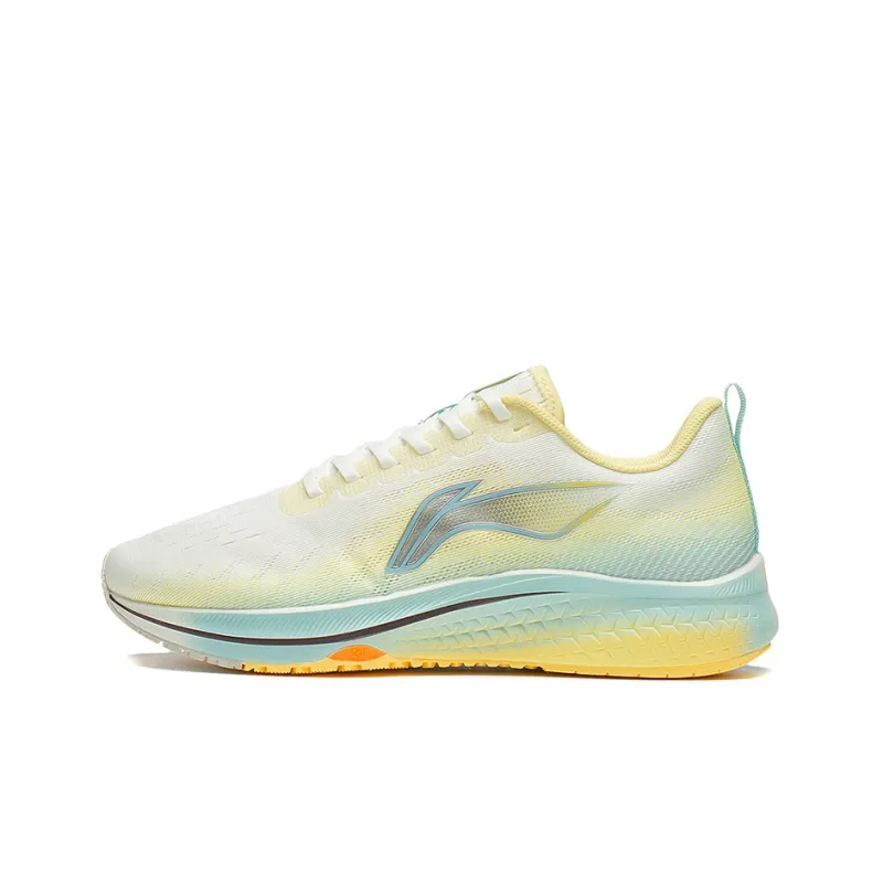 LiNing Red Hare 5 Cushioned Anti Slip Wear Resistant Breathable Lightweight Low Top Running Shoes Women's White Yellow-0