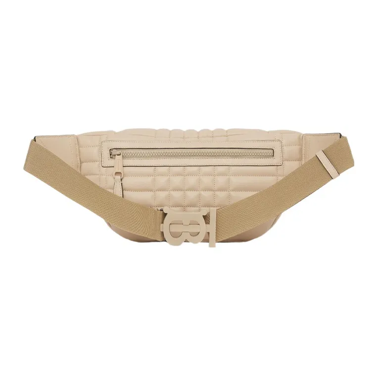 Burberry Sheepskin Fanny Pack, Chest Bag, Shoulder Bag Men's Light Yellow Umber Beige-2