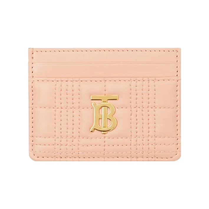Burberry Lola Lola Bag Sheepskin Card Holder With Clip Women's Candy Color Peach Pink-0