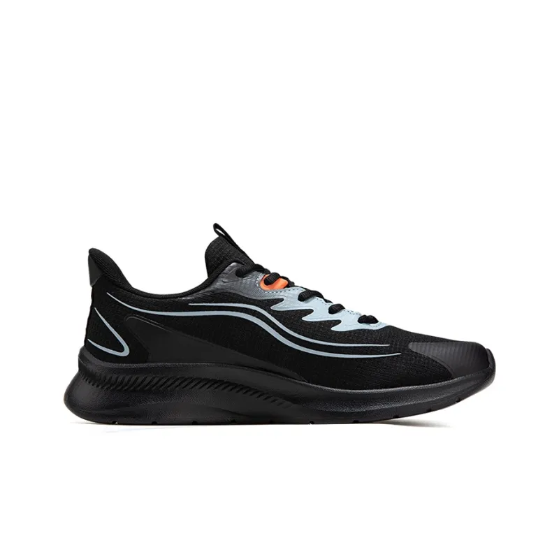 Anta Rebound Cushioning Breathable Lightweight Wear Resistant Slip Resistant Low Top Running Shoes Men's Black-1