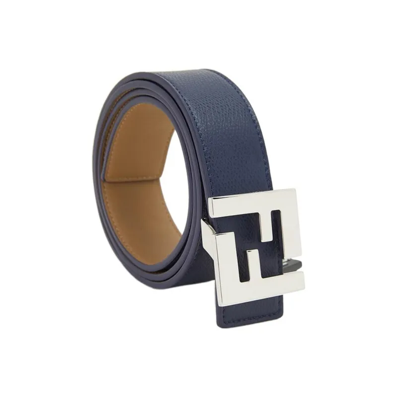FENDI Leather Belts Men Navy Blue/Khaki-1
