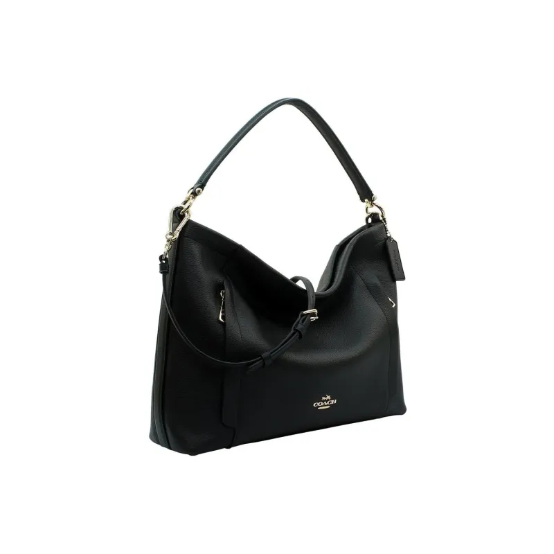 COACH Scout Pebbled Leather Hobo Bag Shoulder Bag Handbag Regular Women's Black-1
