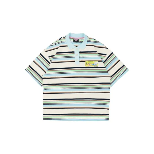 KODAKBLACK Polo Shirts Unisex Blue/Green Stripes