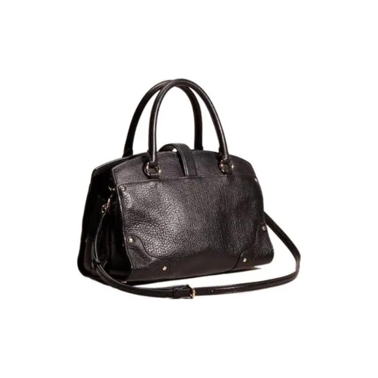 COACH Mercer Leather Floral Print Knob Multi Compartment Handbag, Shoulder Bag, Crossbody Bag Medium Size Women's Black-1