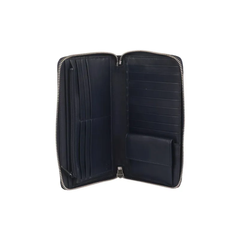 GUCCI Cow Leather Clutch Card Holder, Wallet Unisex Dark Blue-3