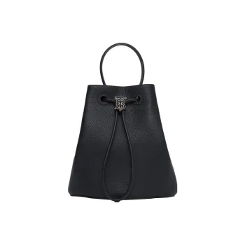 Burberry Leather Bucket Bags Crossbody Handbags Shoulder Bags Small Size Women's Black