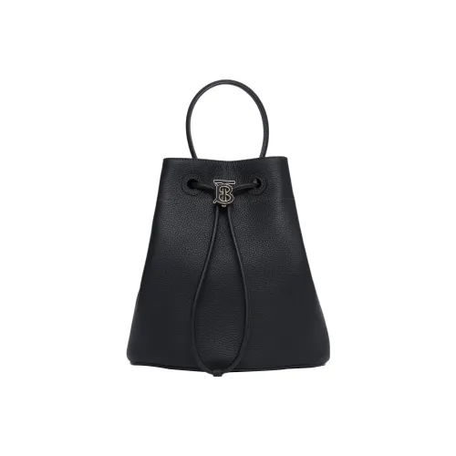 Burberry Leather Bucket Bags Crossbody Handbags Shoulder Bags Small Size Women's Black