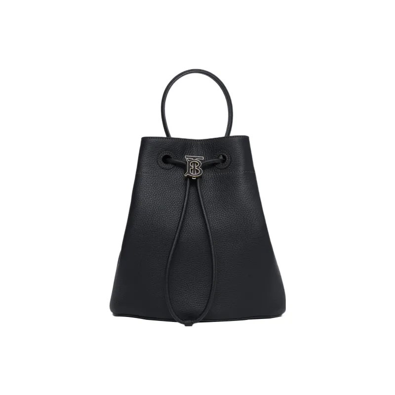 Burberry Leather Bucket Bags Crossbody Handbags Shoulder Bags Small Size Women's Black-0