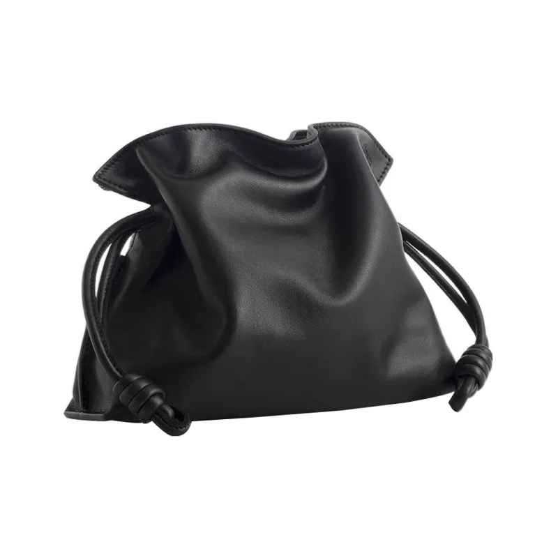 LOEWE Flamenco Napa Calf Leather Clutch Mini Women's Black-1