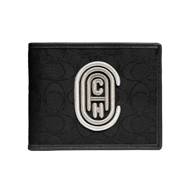 COACH Billfold Wallet Canvas 50% Off Wallet Men's Black Gray-0