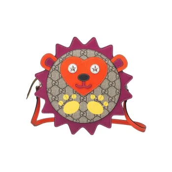 GUCCI Canvas Round Cake Bag Shoulder Bag Crossbody Bag Regular Kids' Red/multicolored