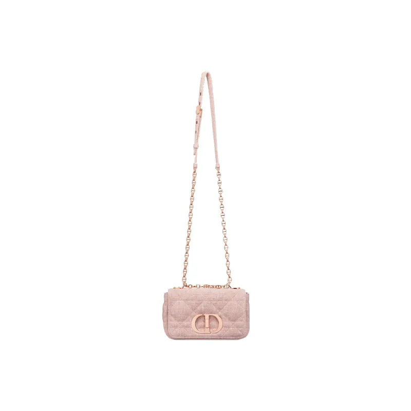 DIOR Linen Handbag, Shoulder Bag, Crossbody Bag Trumpets Women's Rose Pink-1