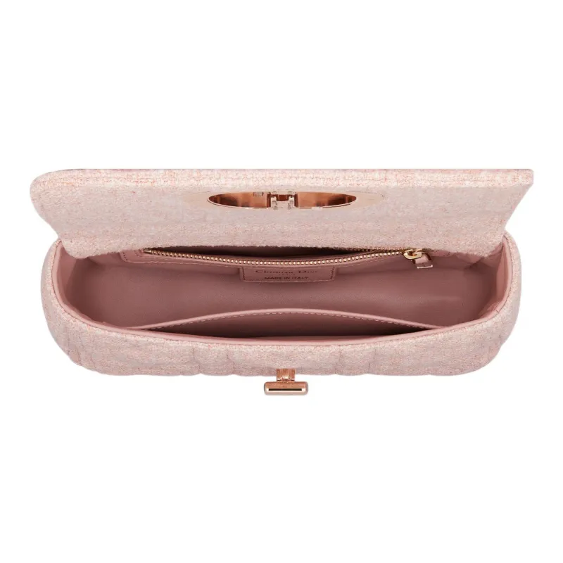 DIOR Linen Handbag, Shoulder Bag, Crossbody Bag Trumpets Women's Rose Pink-4