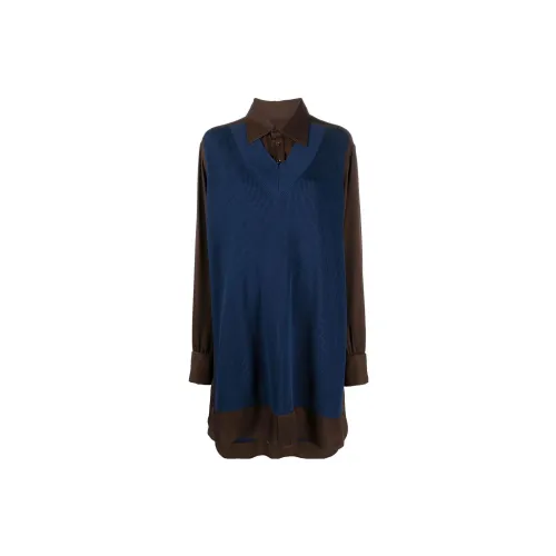 Maison Margiela Shirts Women's Blue With Brown