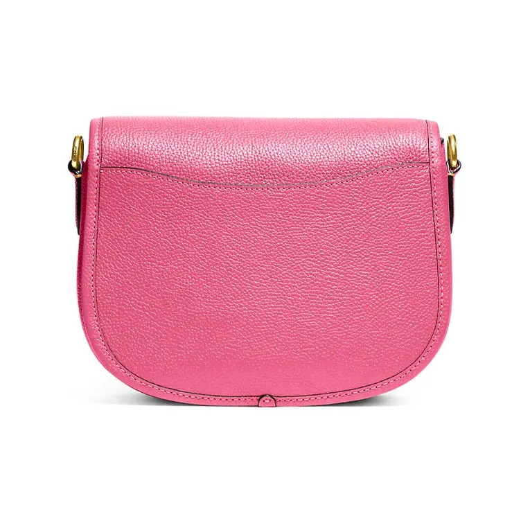 COACH Willow Pebbled Leather Saddle Bag Shoulder Bag Crossbody Bag Small Size Women's Morning Glory Blossom Pink-1
