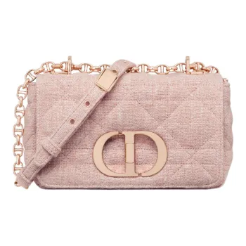 DIOR Linen Handbag, Shoulder Bag, Crossbody Bag Small Size Women's Rose Pink