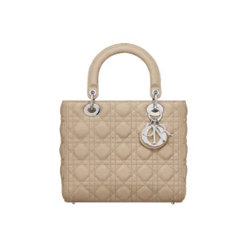 DIOR Lady Dior Grain Cow Leather Lady Dior Bag, Shoulder Bag, Crossbody Bag, Handbag Medium Size Women's Khaki