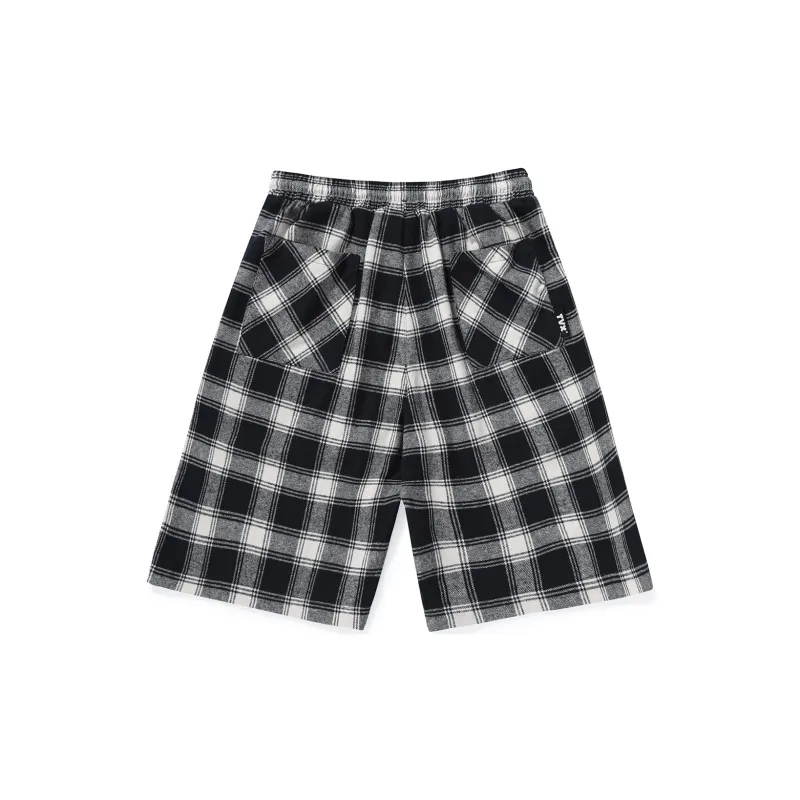 TVX Casual Shorts Unisex Black White Plaid-1