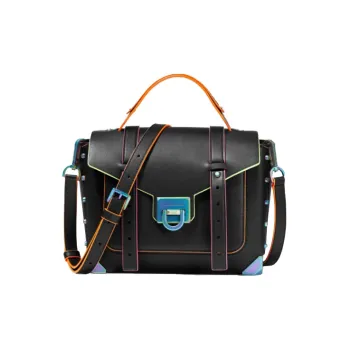 MICHAEL KORS Manhattan Medium Contrast Trim Leather Satchel