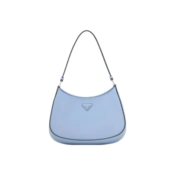 PRADA Leather Shoulder Bag Women's Sky Blue