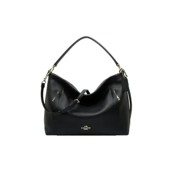 COACH Scout Pebbled Leather Hobo Bag Shoulder Bag Handbag Regular Women's Black
