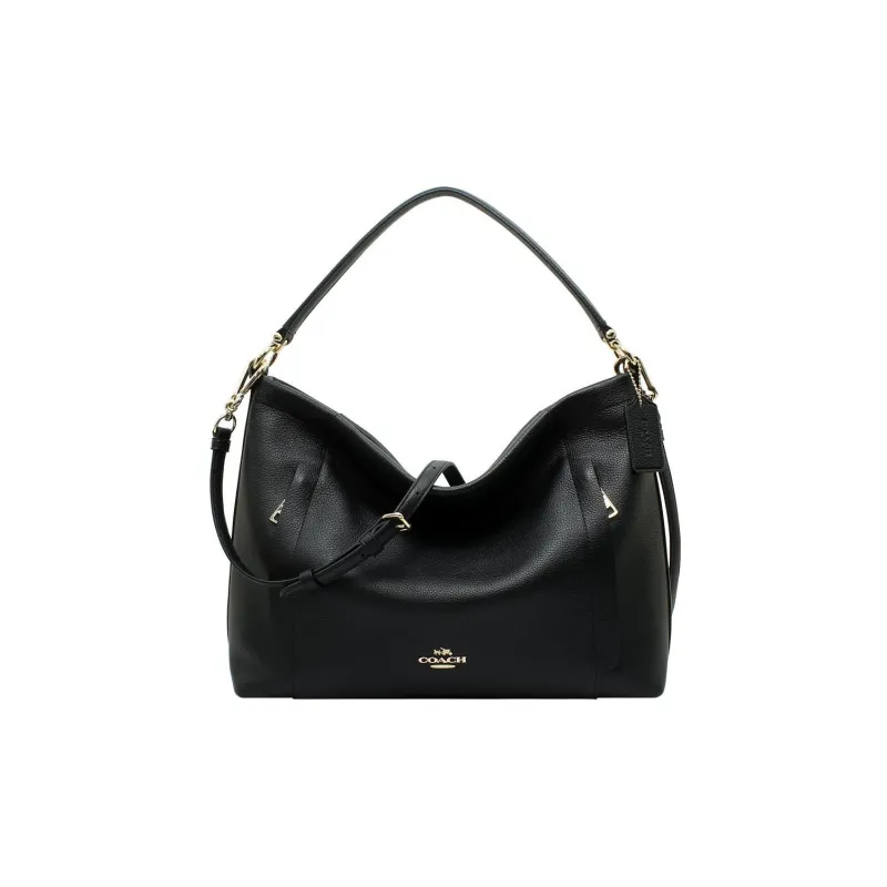 COACH Scout Pebbled Leather Hobo Bag Shoulder Bag Handbag Regular Women's Black-0