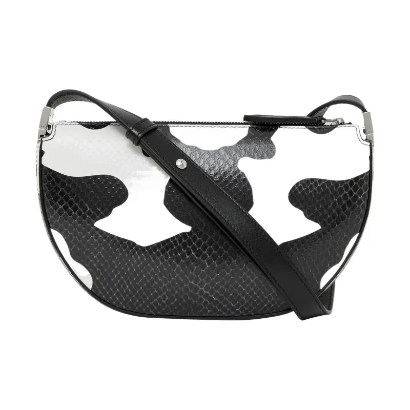 Burberry Lambskin Shoulder Bag, Portable Crossbody Bag Mini Women's Black White Color Scheme-2