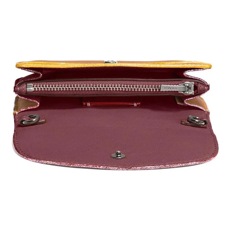 COACH Pouch Leather Clutch Small Size Women's Brown-1