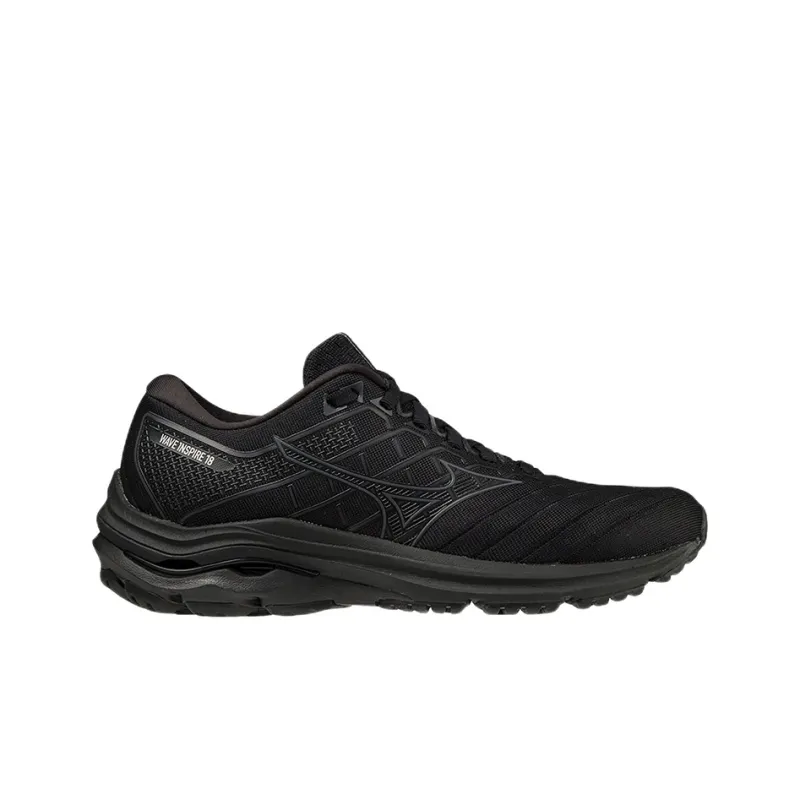 Mizuno Wave Inspire 18 Durable Breathable Low-Top Running Shoes Women's Black-1