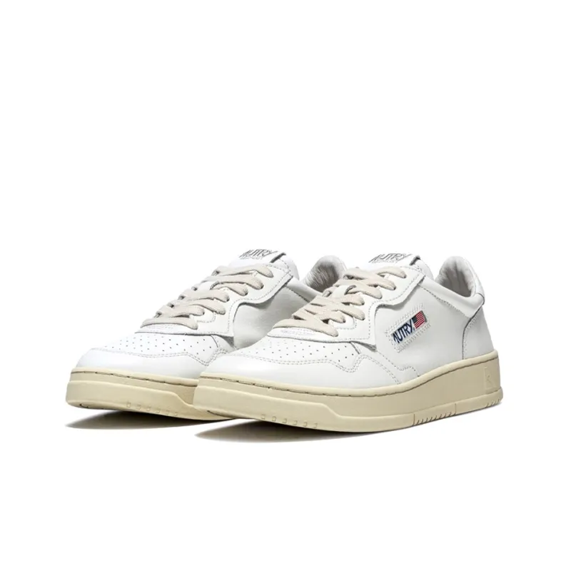 AUTRY Medalist Leather Low White Women's-1