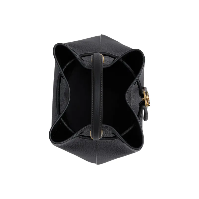 Burberry Leather Bucket Bags Crossbody Handbags Shoulder Bags Small Size Women's Black-3