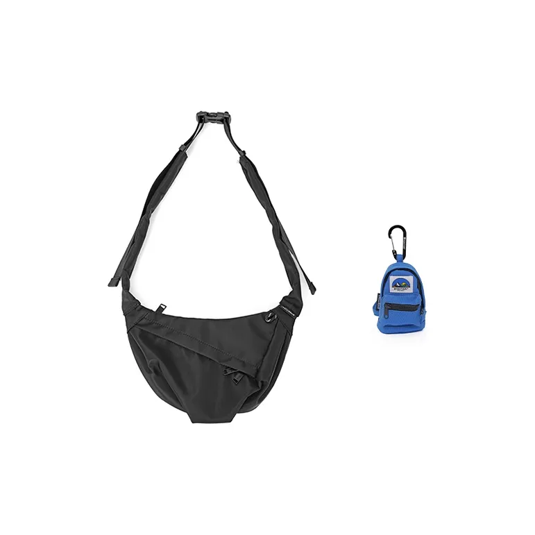 MYEDITION Shoulder Bag, Cell Phone Pouch, Crossbody Bag Nylon Polyester Black/Gray Unisex-36