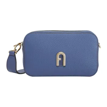 Furla Primula Grain Cow Leather Shoulder Bag, Crossbody Bag Mini Women's Navy Blue