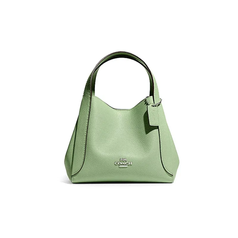 COACH Pebbled Leather Crescent Bag, Shoulder Bag, Crossbody Bag Regular Women's Green Macaron-0
