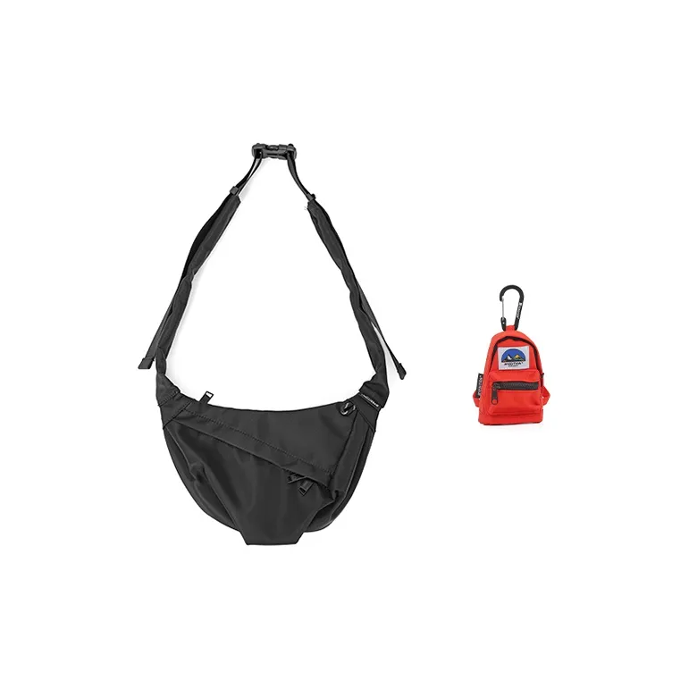 MYEDITION Shoulder Bag, Cell Phone Pouch, Crossbody Bag Nylon Polyester Black/Gray Unisex-32