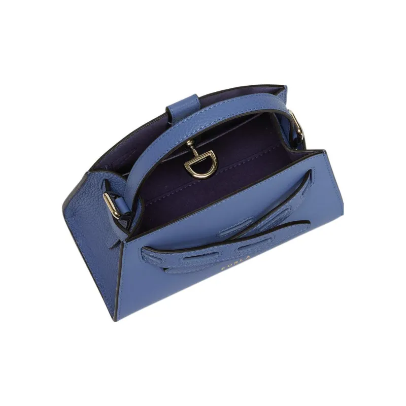Furla Margherita Collection Cow Leather Handbag Crossbody Bag Mini Women's Blue-3