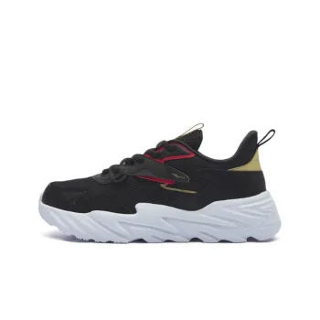 Erke Cushioning Abrasion Resistant Lightweight Low Top Running Shoes Men's Black Red