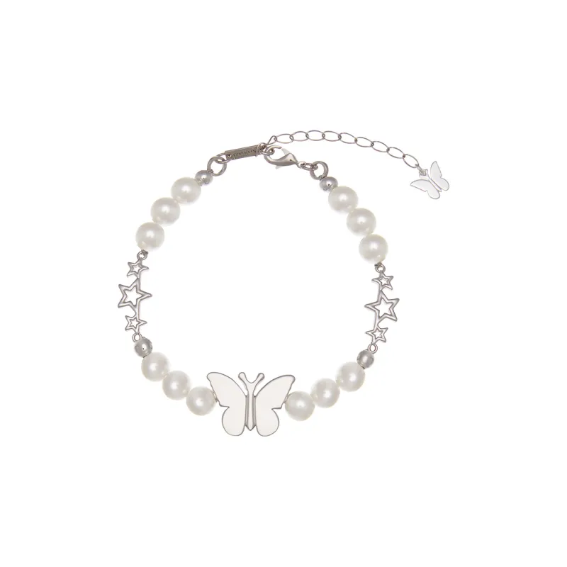 STUGAZI White Gold Plated Copper Shell Pearl Bracelets Unisex Silver-0