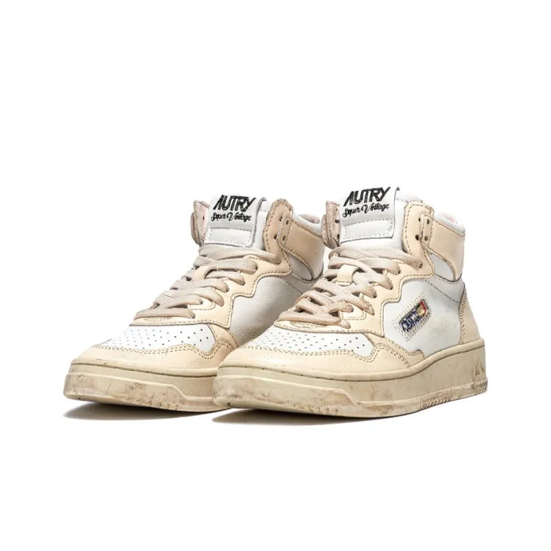 AUTRY Skateboard Shoes Men Mid Top White Beige-1