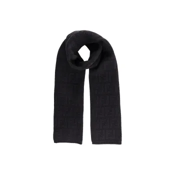 FENDI Knit Scarves Unisex Black