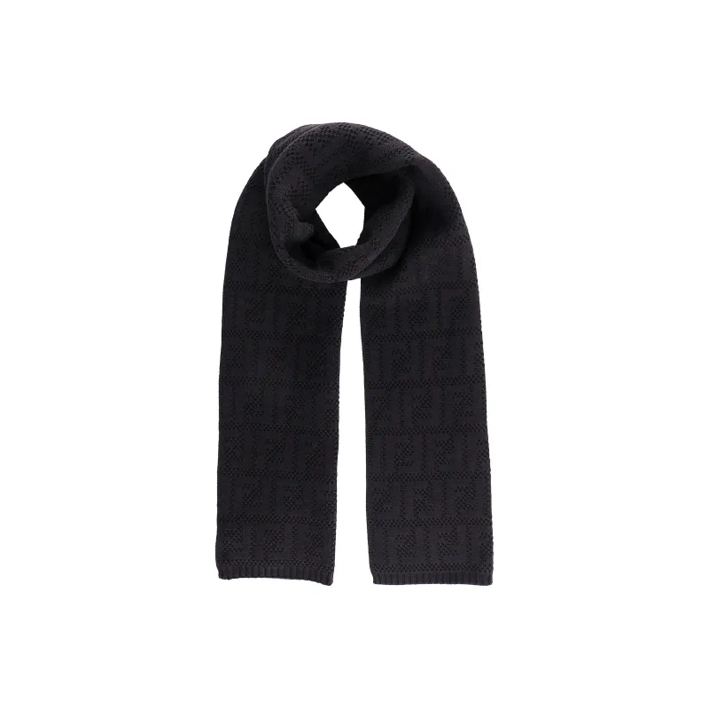 FENDI Knit Scarves Unisex Black-0