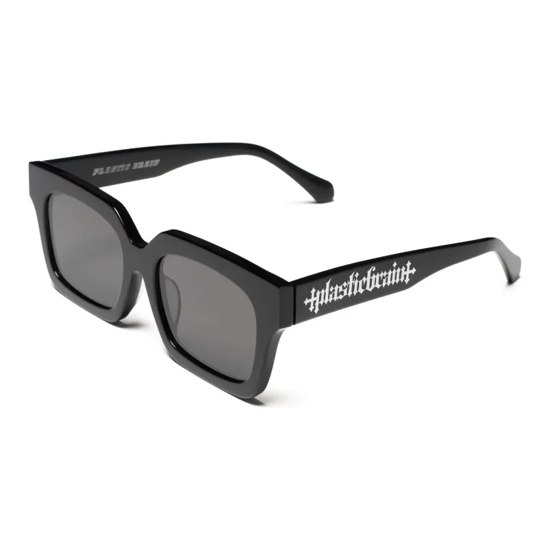 PLASTIC BRAIN Plate Frame Square Sunglasses Unisex-26