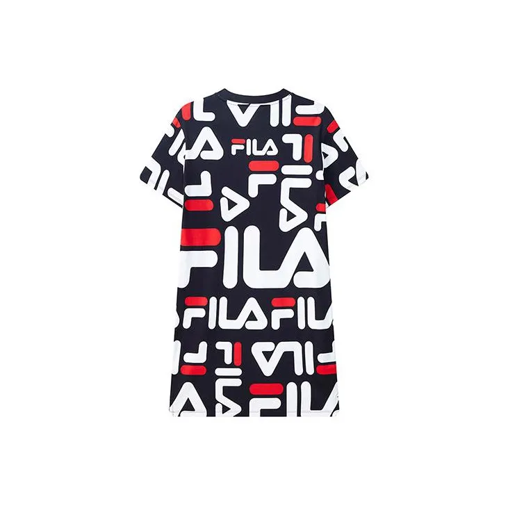 FILA Short Sleeved Dress Women's Navy Blue-1